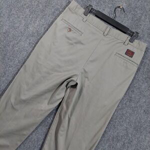 Vintage Duxbak Pants Mens 34x29 Beige Pleated Chino Canvas Classic Fit Workwear